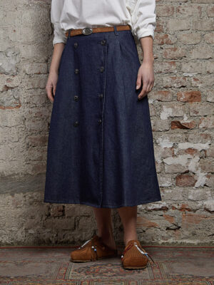 Check Wool Skirt - Vintage55